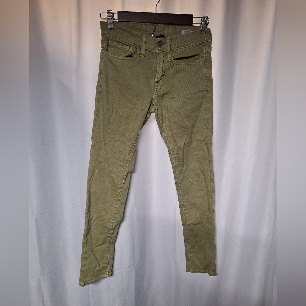 American Eagle Outfitters Men's Green Skinny Jeans